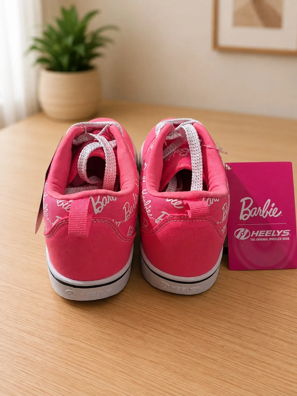 Barbie Pink Lace-Up Heelys Sneakers with White Soles